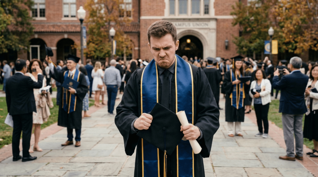 Young job seekers meeting with an employer as the article explains why a degree alone is no longer enough in today’s job market